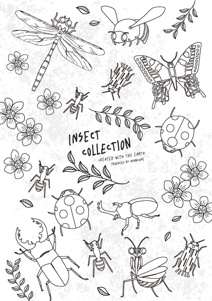 昆虫大集合 無料ぬりえ - インセクトコレクション（Insect Collection）公式サイト｜昆虫モチーフ専門アパレル 子供服など